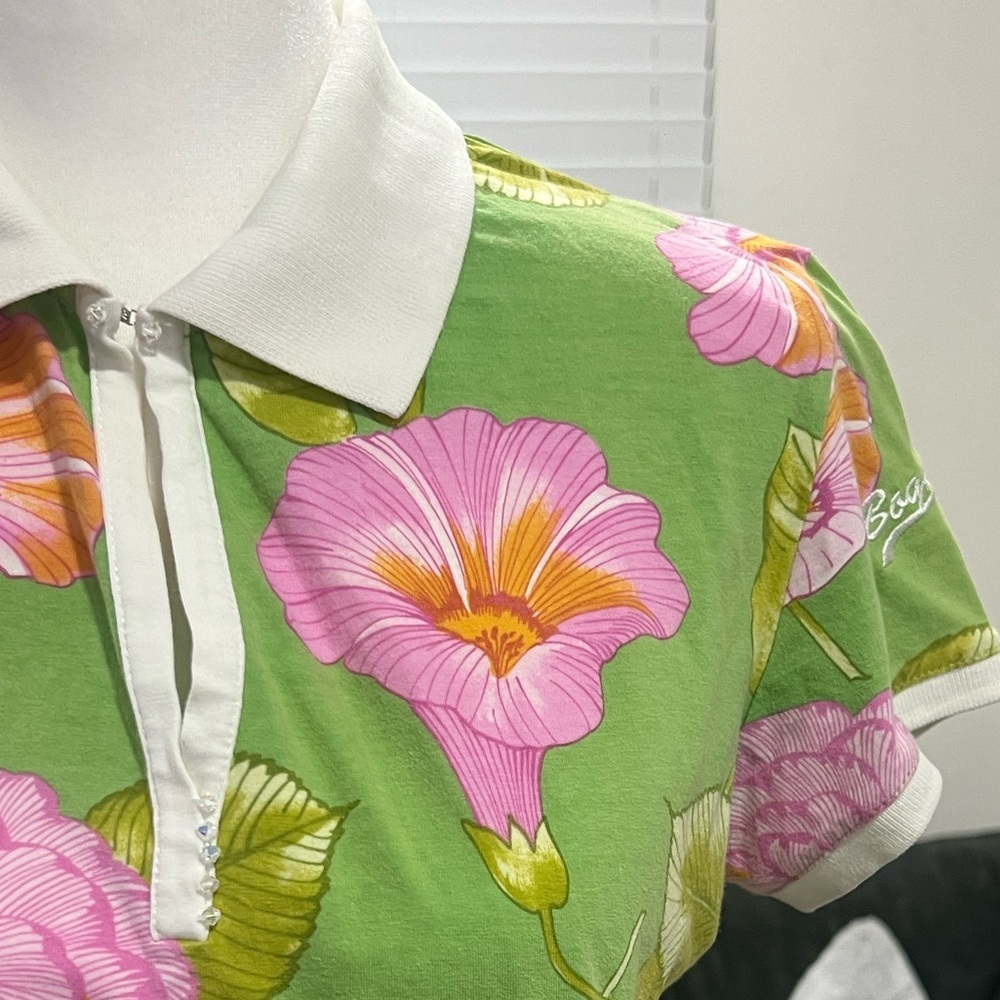 Bogner Green Floral Button Down Shirt - Picture 3 of 13